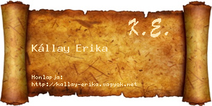 Kállay Erika névjegykártya
